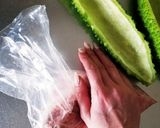ゴーヤの豚ミンチ乗せ焼き。トースターで。作り方2写真