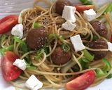 野菜とテリヤキミートボールスパゲティ作り方7写真