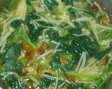 朝食モロヘイヤとエノキ なめこのお味噌汁作り方8写真