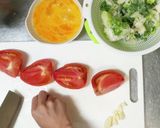 【菜食】トマトと卵、長ねぎの適当な炒め物作り方2写真