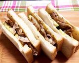 豚切り落とし肉でサンドイッチ作り方4写真
