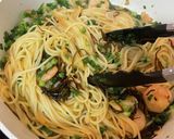 ネギどっさり♡海老の塩昆布パスタ作り方4写真