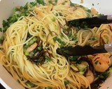 ネギどっさり♡海老の塩昆布パスタ作り方4写真