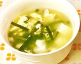 豆腐とニラの☆かき玉スープ作り方3写真