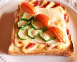 ＜野菜とハムのピッツァトースト＞作り方4写真