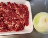 レンジで作る、牛肉と玉ねぎの甘辛に作り方1写真