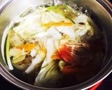 野菜の出汁スープを使ったヘルシー雑炊作り方1写真