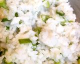 固めお粥のオムライス風なすカレー掛け♪作り方1写真