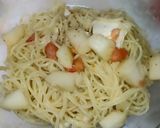 桃の冷製パスタ♡レモンペパーミックス作り方4写真