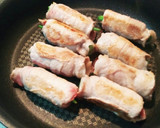 オクラ・いんげんちくわの豚肉巻き作り方6写真