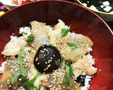 簡単お手軽☆エゴマの葉とお刺身の丼作り方6写真