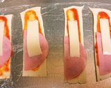 ハムチーズのピザソースパイ作り方2写真