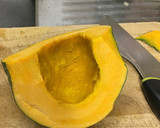 かぼちゃとおさつの小豆のせ いとこ煮風作り方1写真