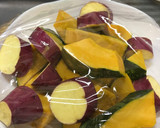 かぼちゃとおさつの小豆のせ いとこ煮風作り方5写真