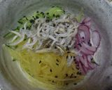 素麺かぼちゃ、酢タマネギ‥彩り酢の物作り方6写真