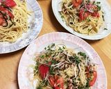 麺つゆでトマトとツナと塩昆布の冷製パスタ作り方3写真