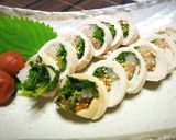 レンジで！柔らかささ身の梅しそ大根巻き♪作り方6写真