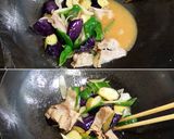 なすと豚の味噌炒め◀後がけごま油で2度旨作り方4写真