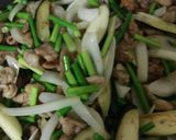 ネギ類の豚肉炒め★葱韭蒜苔炒肉丝作り方5写真