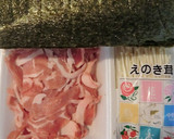 豚小間とえのきの、甘辛海苔くるみ作り方1写真