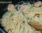 エビとアスパラの和風たらこパスタ作り方6写真