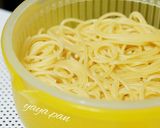 エビとアスパラの和風たらこパスタ作り方4写真