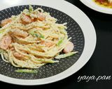 エビとアスパラの和風たらこパスタ作り方7写真