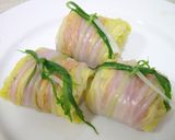 おもちとベーコンの白菜巻き★スープ作り方3写真