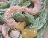 モロッコ豆とエビの辛子マヨ和え。作り方3写真