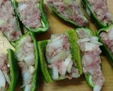 ピーマンに玉ねぎとひき肉の詰めもの作り方3写真