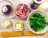簡単＊サラダ菜とベーコンの和風パスタ作り方1写真