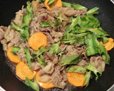 牛ばら肉とうりずん（四角豆）白だし炒め煮作り方3写真