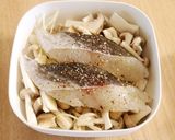 レンジで簡単! 白身魚のきのこ蒸し作り方2写真