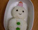 ☆本当に簡単♪かわいいゆきだるま弁当☆作り方3写真