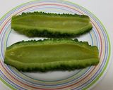 ⭐ゴーヤボート⭐サツマイモとチーズ乗せ作り方1写真