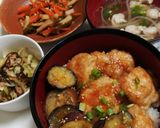 鶏ムネ肉と茄子の甘味噌炒め丼作り方9写真