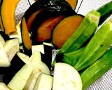 じゅわ〜っと♪鶏からと夏野菜のだし浸し☆作り方1写真