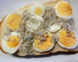 しらす×茹で卵　海苔胡麻塩バジルトースト作り方2写真