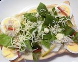 茹で卵×しらす、スイスチャードのトースト作り方3写真
