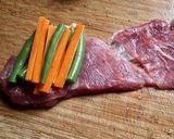薄切り肉で♪インゲンとニンジンの豚肉巻き作り方3写真