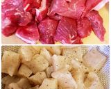 すじ肉とコンニャクのミルク煮作り方1写真