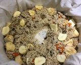 秋です。栗ときのこの蒸しおこわ作り方3写真