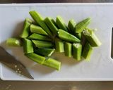 材料4つ！簡単！カレー味のオクラのソテー作り方1写真