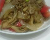 ささっと。牛肉ごぼう舞茸の甘辛炒め煮。作り方5写真