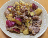 さつまいもと豚肉のメープル甘酢作り方6写真