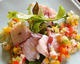 タコと鶏ささみのラビゴットソースがけ♪作り方3写真