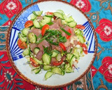 あたた生だししょうゆでまぐろの中華サラダ作り方4写真