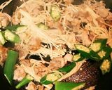 楽チンパスタ【オクラと豚肉の和風パスタ】作り方3写真