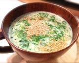 モロヘイヤとたっぷりネギと胡麻の温スープ作り方3写真