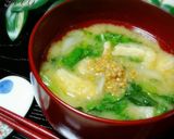 ほんのりごま油♪簡単！大根葉の味噌汁作り方7写真